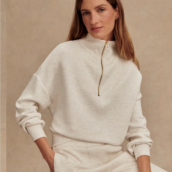 Women's Varley Ivory Half-Zip-Up Sweatshirt size medium - Picture 3 of 6